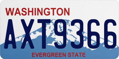 WA license plate AXT9366