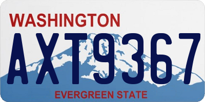 WA license plate AXT9367