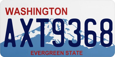 WA license plate AXT9368