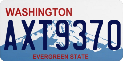 WA license plate AXT9370