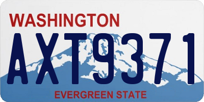 WA license plate AXT9371