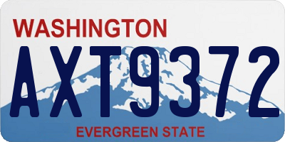 WA license plate AXT9372