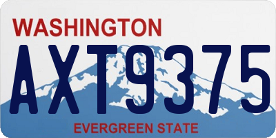 WA license plate AXT9375