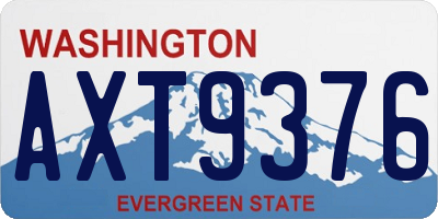 WA license plate AXT9376
