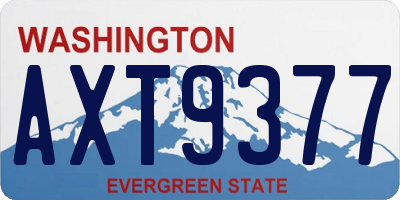 WA license plate AXT9377