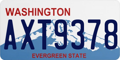 WA license plate AXT9378
