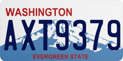 WA license plate AXT9379
