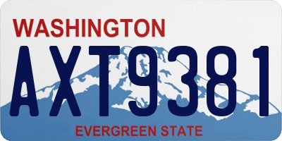 WA license plate AXT9381
