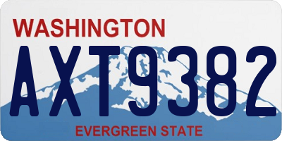WA license plate AXT9382