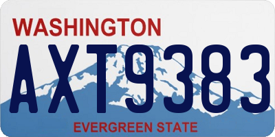 WA license plate AXT9383