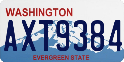 WA license plate AXT9384