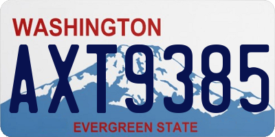 WA license plate AXT9385