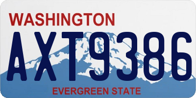 WA license plate AXT9386