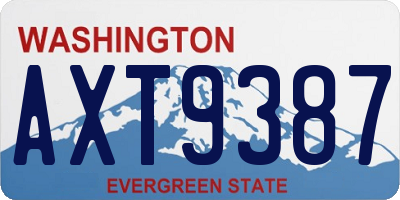 WA license plate AXT9387