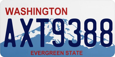 WA license plate AXT9388