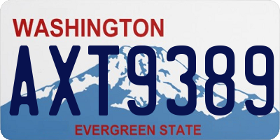 WA license plate AXT9389