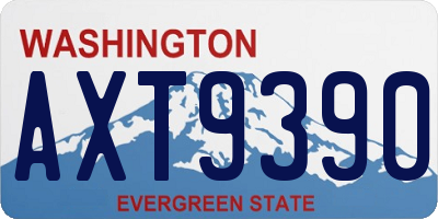 WA license plate AXT9390
