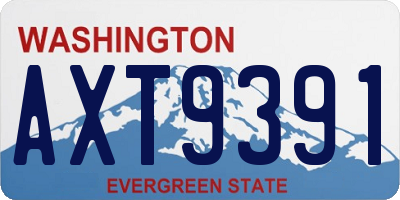 WA license plate AXT9391