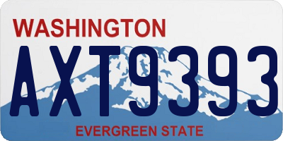 WA license plate AXT9393