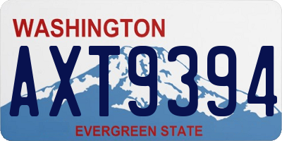 WA license plate AXT9394