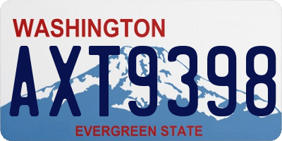 WA license plate AXT9398