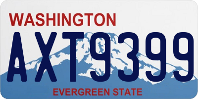 WA license plate AXT9399