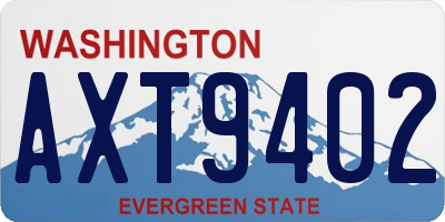 WA license plate AXT9402