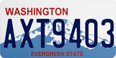 WA license plate AXT9403