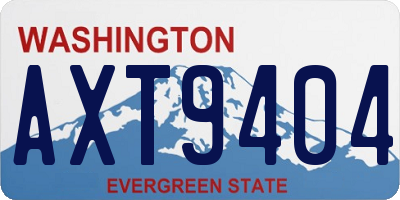WA license plate AXT9404