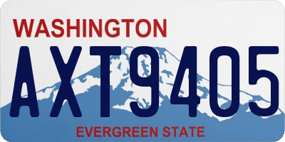 WA license plate AXT9405