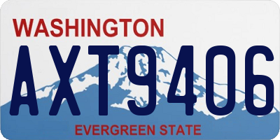 WA license plate AXT9406