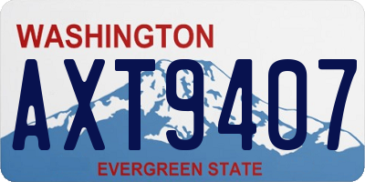 WA license plate AXT9407