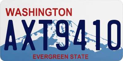 WA license plate AXT9410