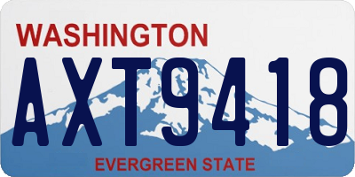 WA license plate AXT9418