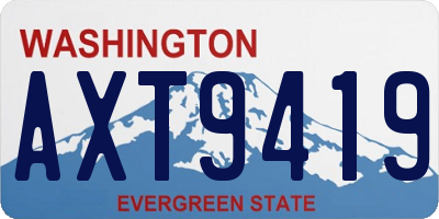 WA license plate AXT9419