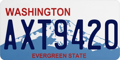 WA license plate AXT9420