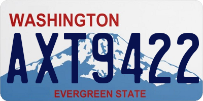 WA license plate AXT9422