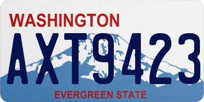 WA license plate AXT9423