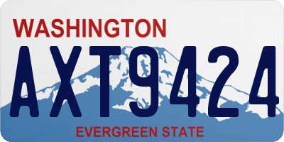 WA license plate AXT9424