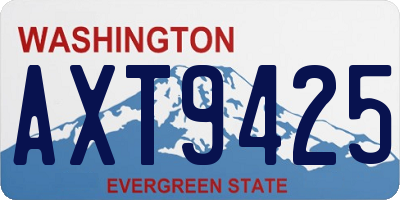 WA license plate AXT9425