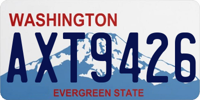 WA license plate AXT9426