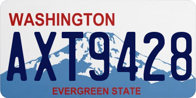 WA license plate AXT9428