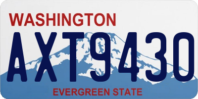 WA license plate AXT9430