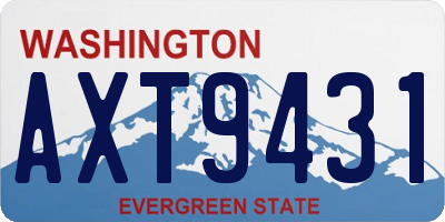 WA license plate AXT9431