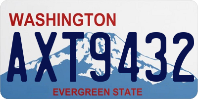 WA license plate AXT9432