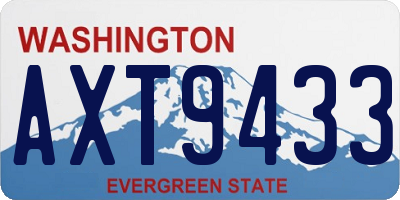 WA license plate AXT9433