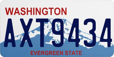 WA license plate AXT9434