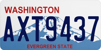 WA license plate AXT9437