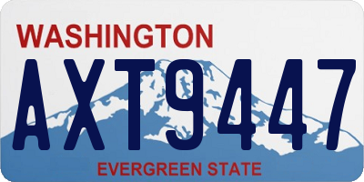 WA license plate AXT9447
