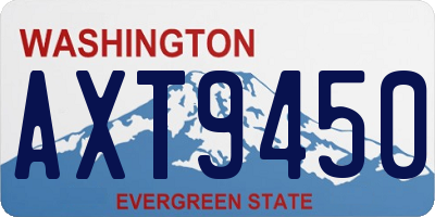 WA license plate AXT9450
